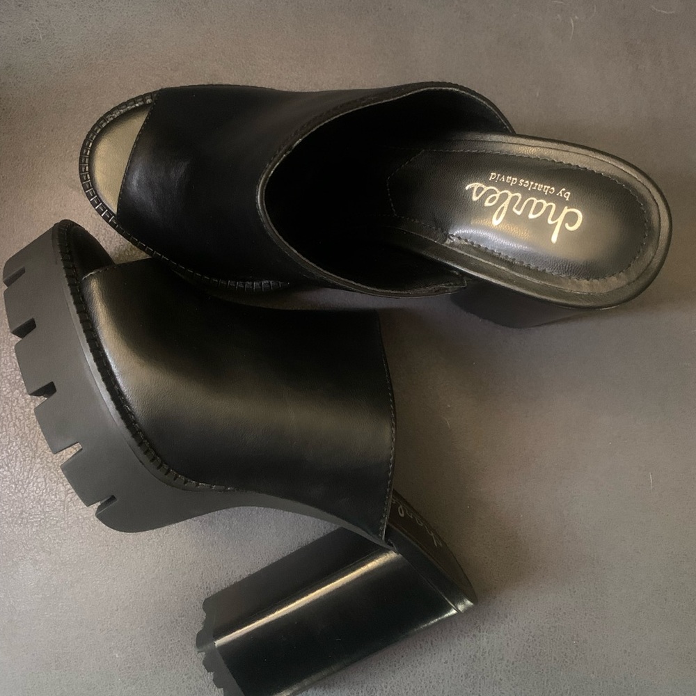 Charles By Charles David Platform Black Leather S… - image 4